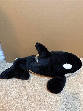 Seaworld Plush Killer Whale Stuffed Animal - Black and White Orca Plush